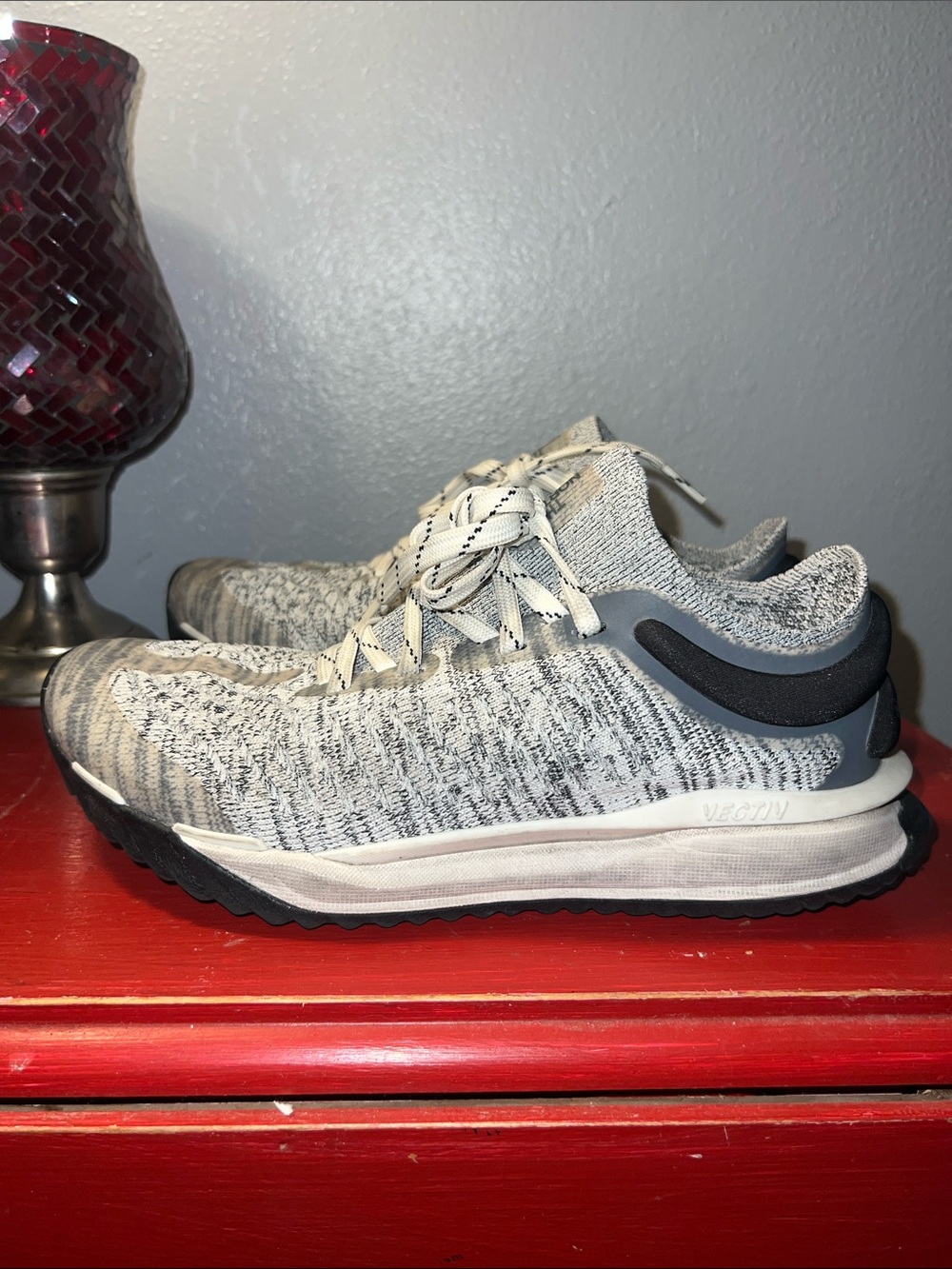 The North Face Heathered Light Gray and Cream Knit Runners